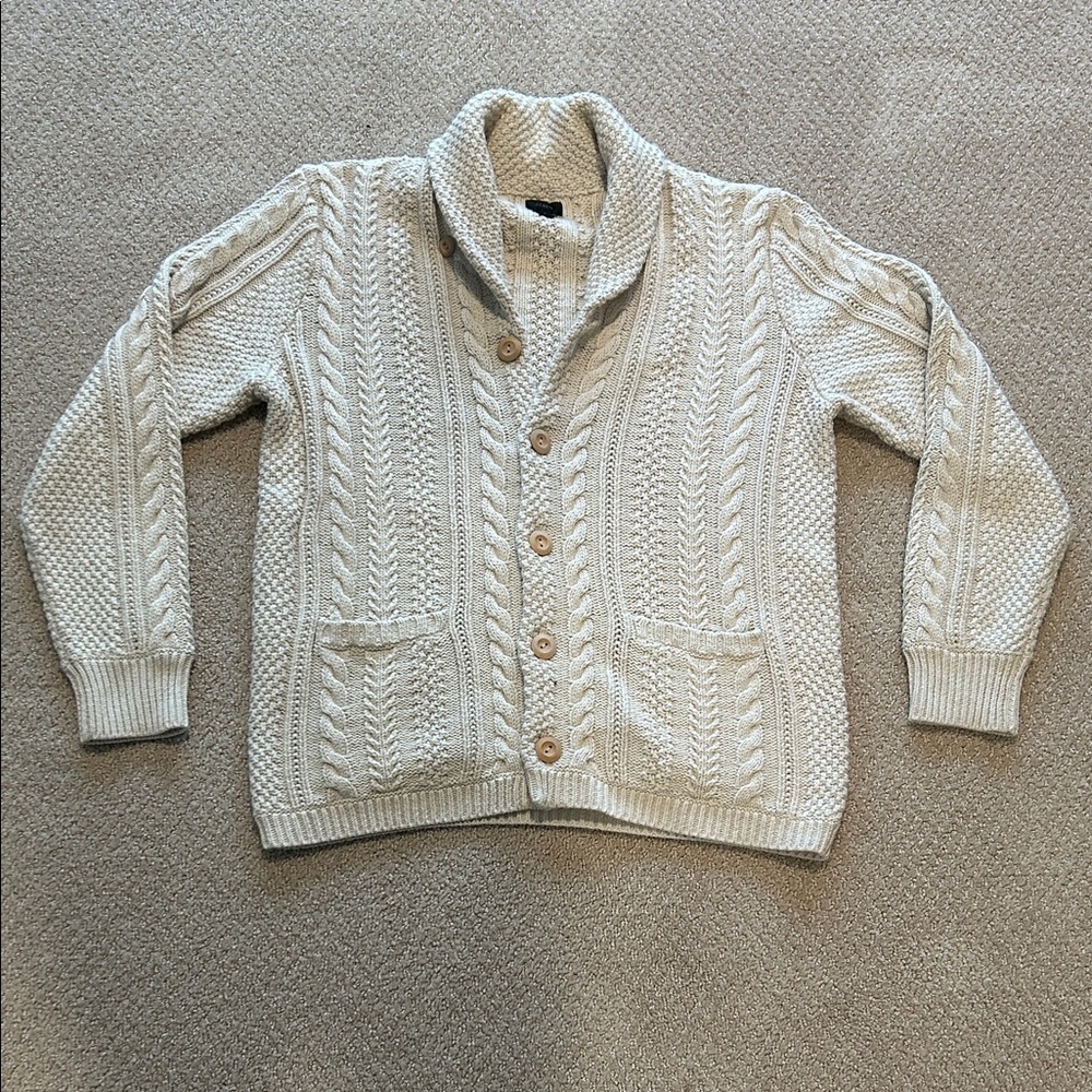 Men's J Crew Cream Cable Knit Sweater